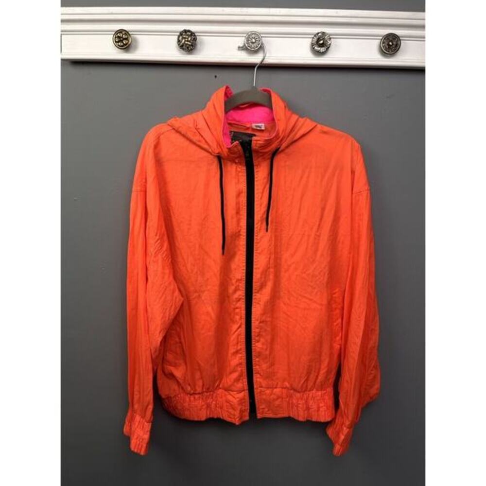 Vintage 90s Off The Edge Extreme Sports Retro Windbreaker Mens Small Orange Pink